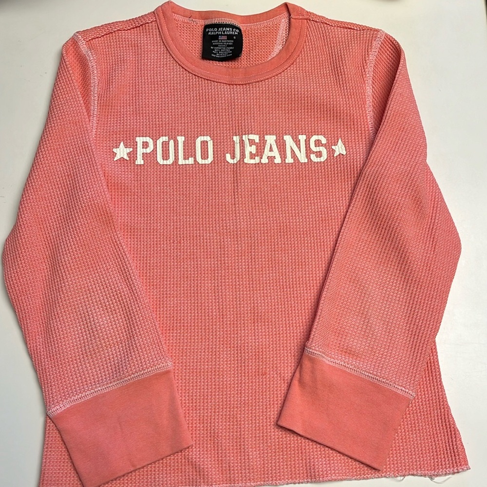 Polo Jeans Salmon Pink Waffle Shirt